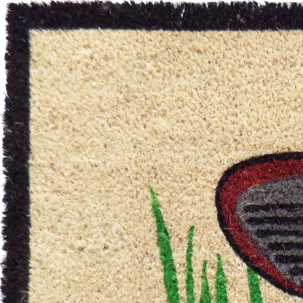 18" X 30" Brown and Black Coir Golf Outdoor Door Mat - Home & Garden