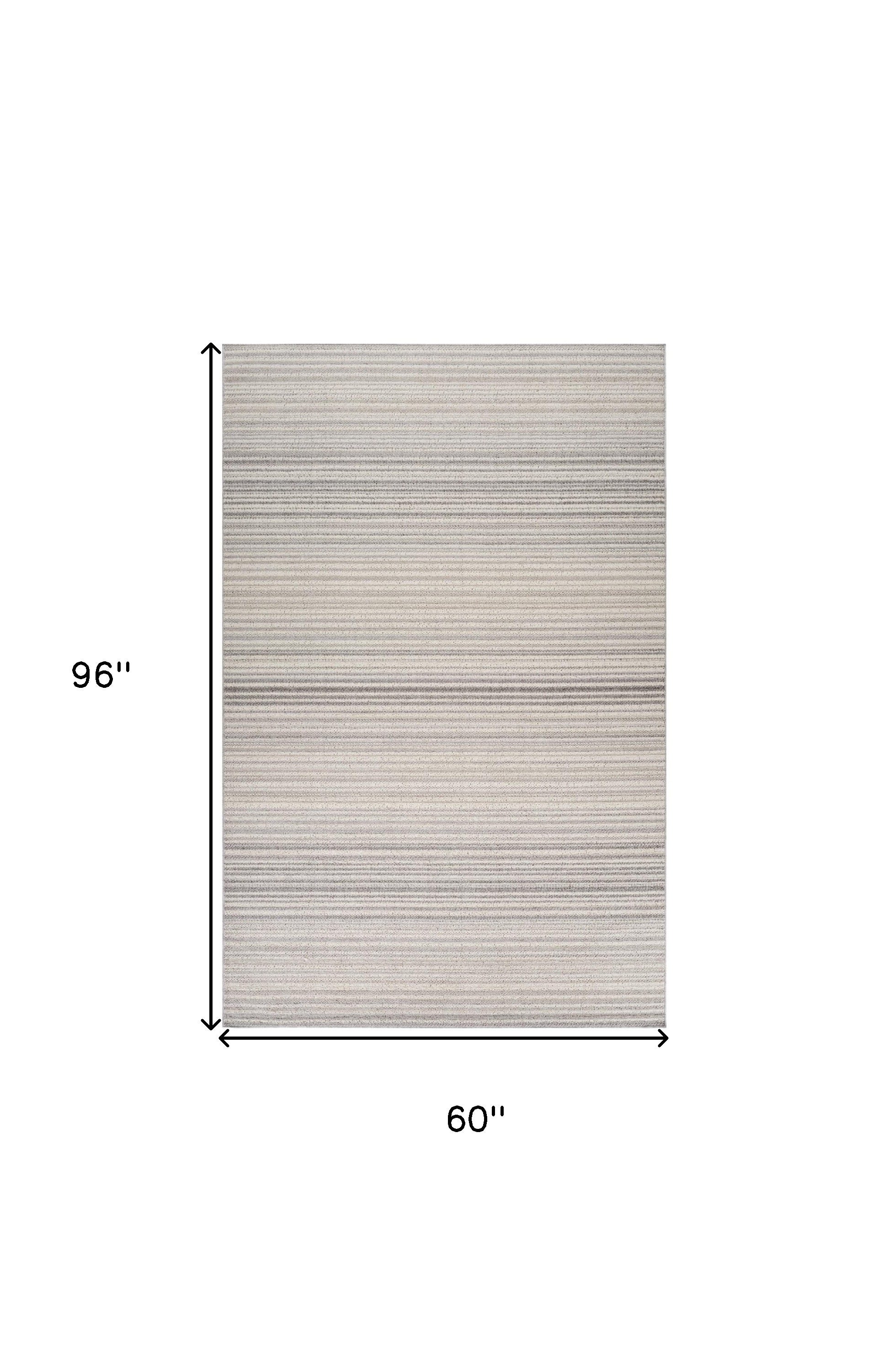 5' X 8' Gray and Ivory Abstract Area Rug - Home & Garden
