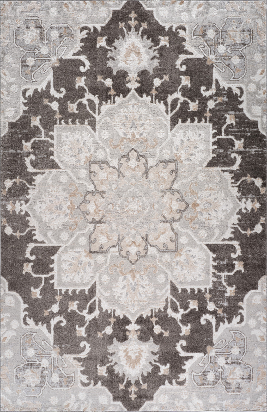 4' X 6' Gray and Brown Southwestern Distressed Area Rug - Home & Garden