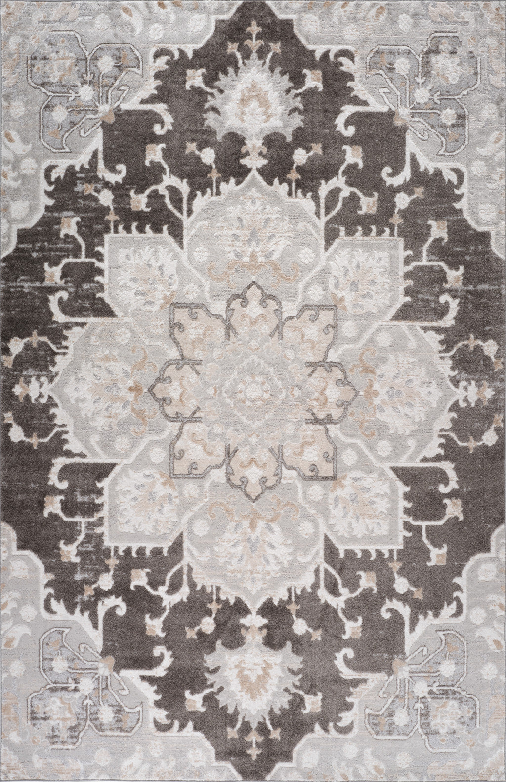 4' X 6' Gray and Brown Southwestern Distressed Area Rug - Home & Garden