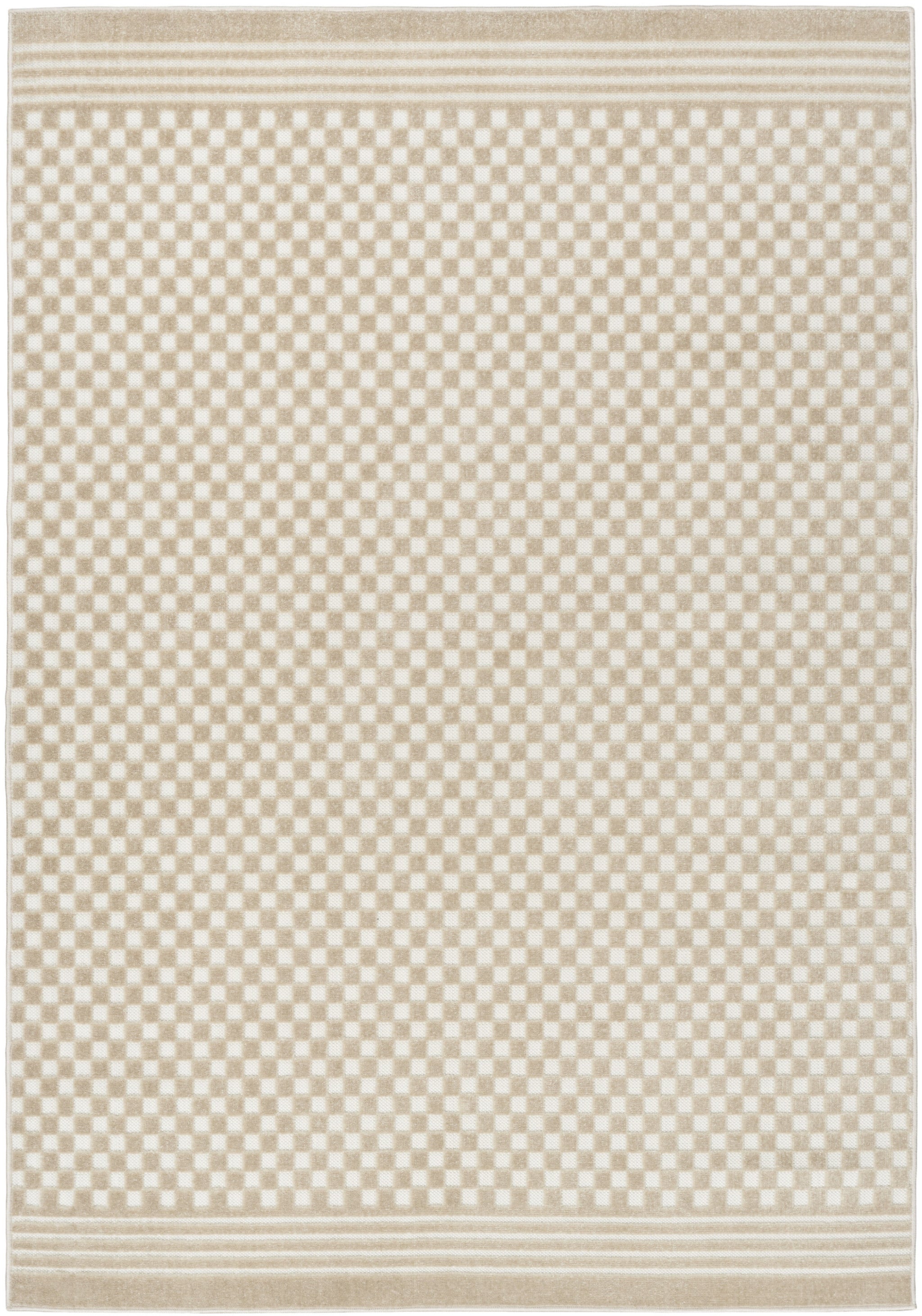 7' X 9' Beige Geometric Area Rug - Home & Garden