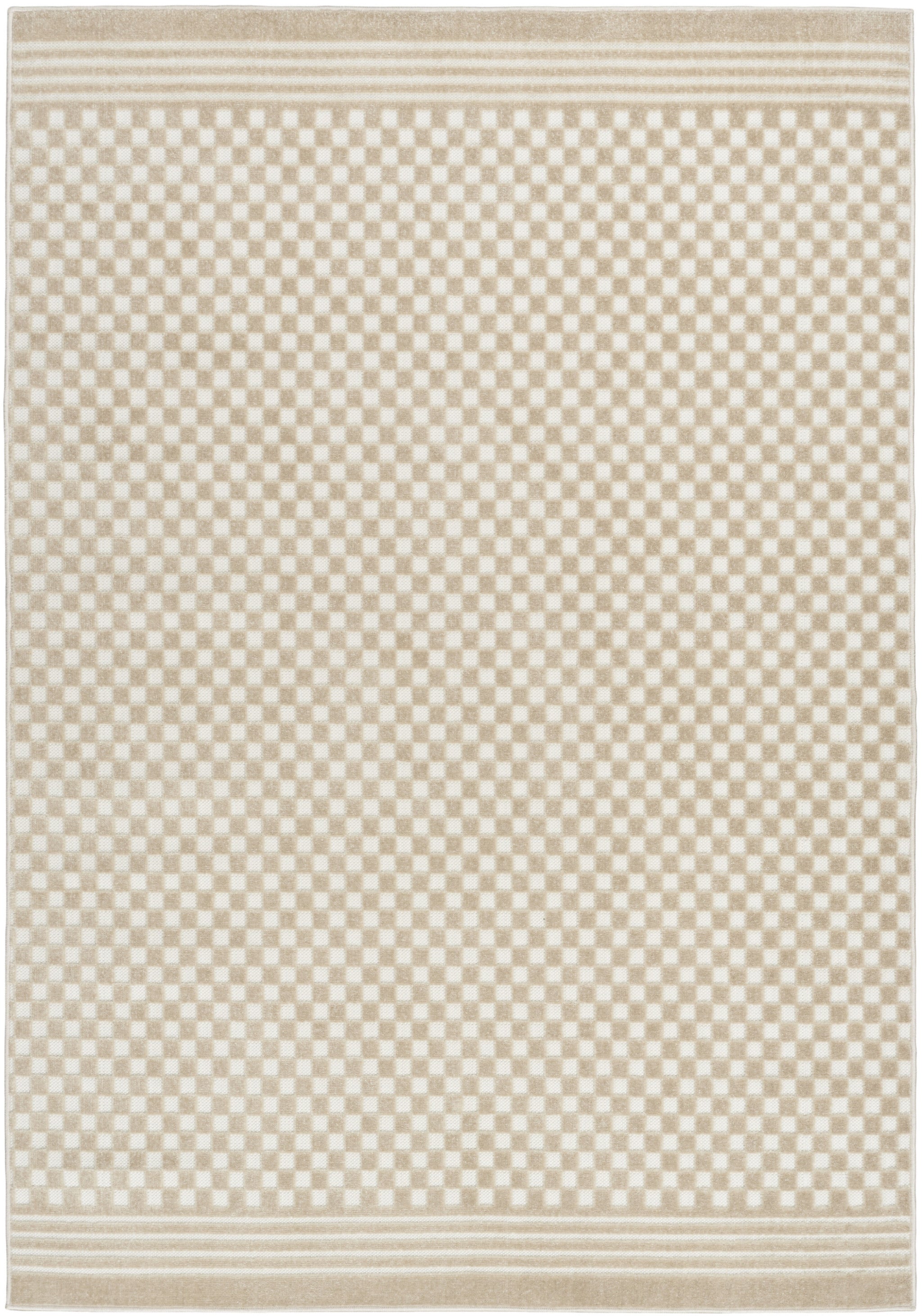 7' X 9' Beige Geometric Area Rug - Home & Garden