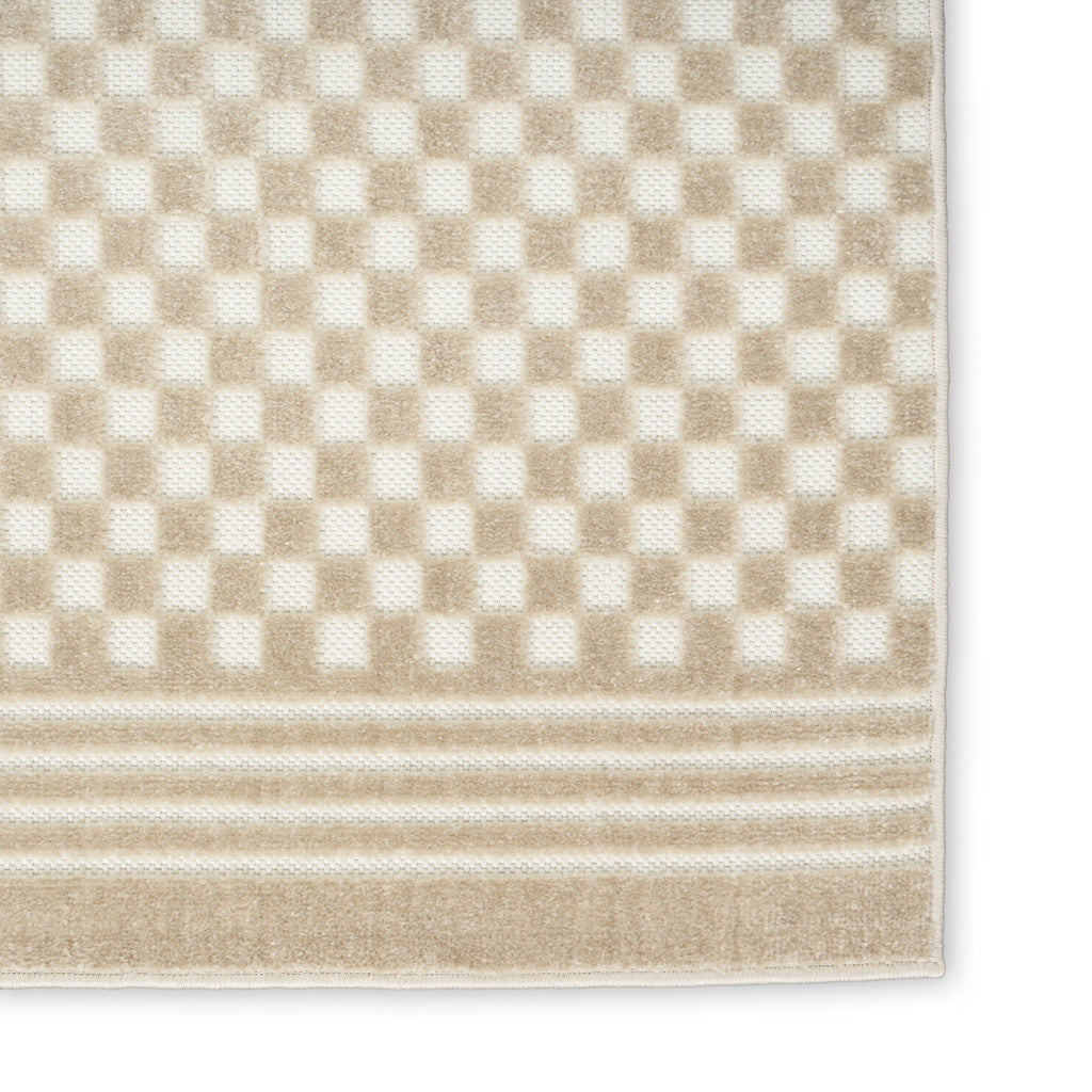 7' X 9' Beige Geometric Area Rug - Home & Garden