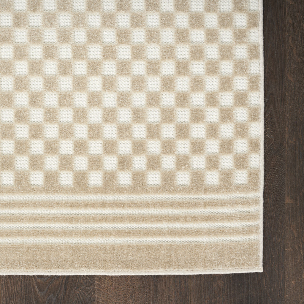 7' X 9' Beige Geometric Area Rug - Home & Garden