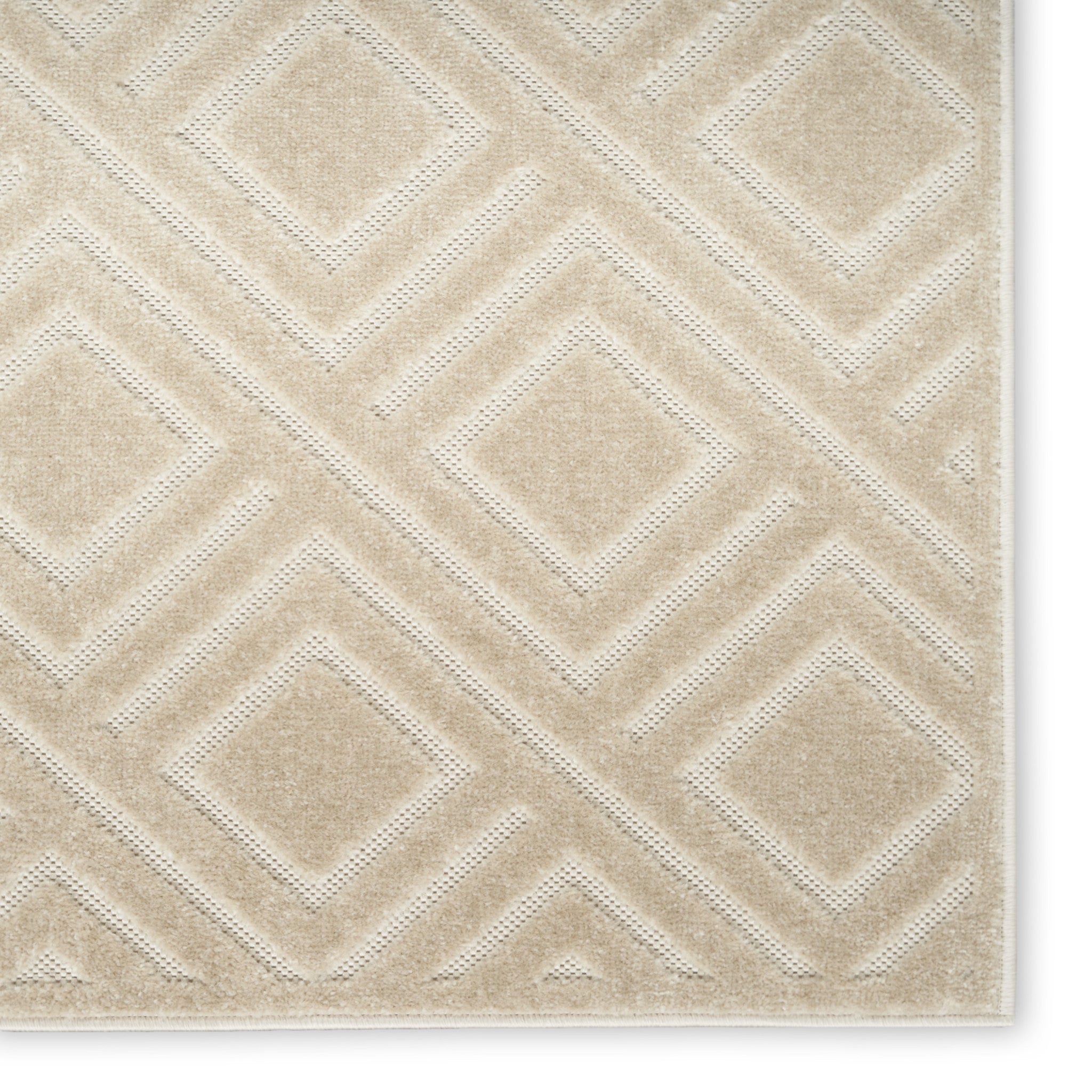 5' X 7' Beige Geometric Area Rug - Home & Garden