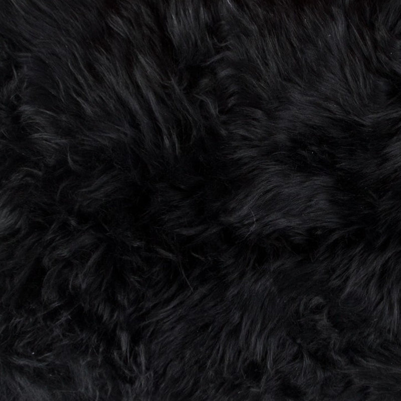 12" X 20" Black Sheepskin Lumbar Throw Pillow - Home Decor