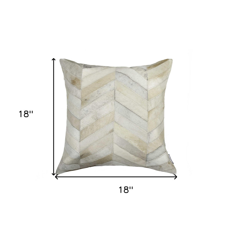 18" Natural Cowhide Throw Pillow - Home Decor