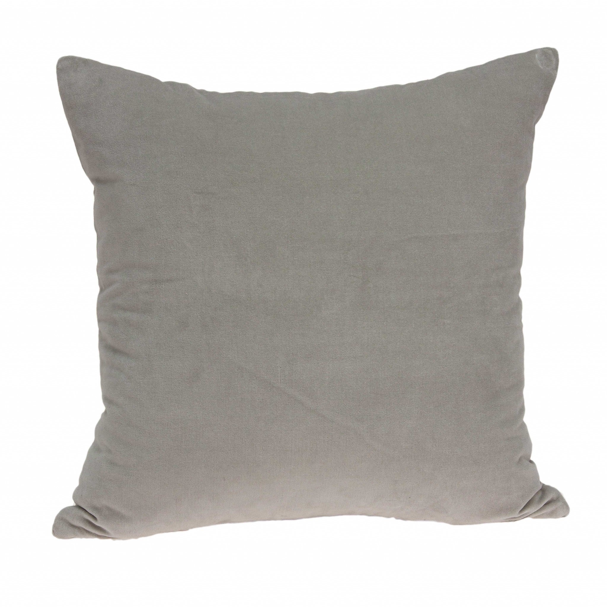 18" X 7" X 18" Transitional Gray Solid Pillow Cover With Poly Insert - Home & Garden