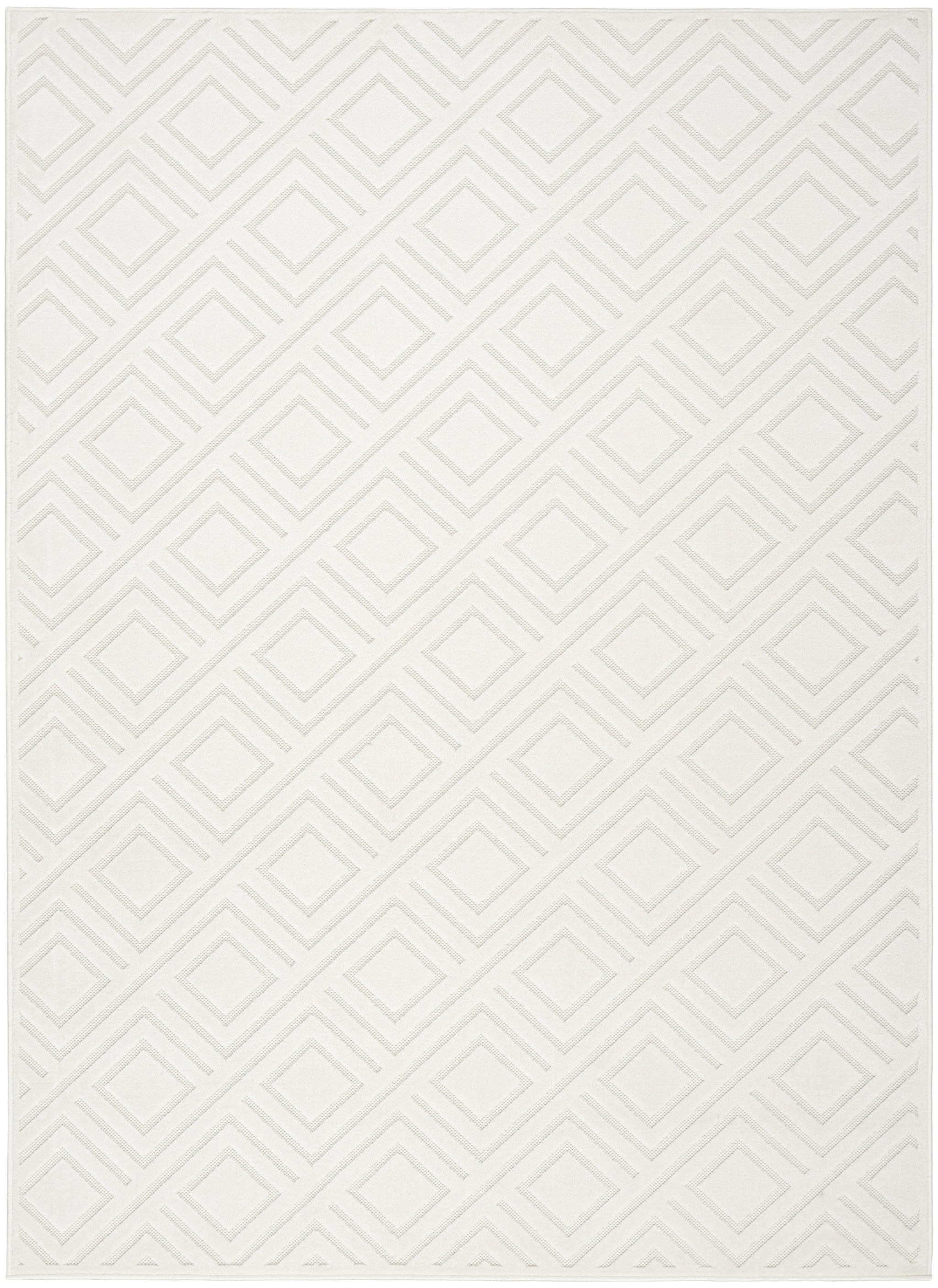 5' X 7' Cream Geometric Area Rug - Home & Garden