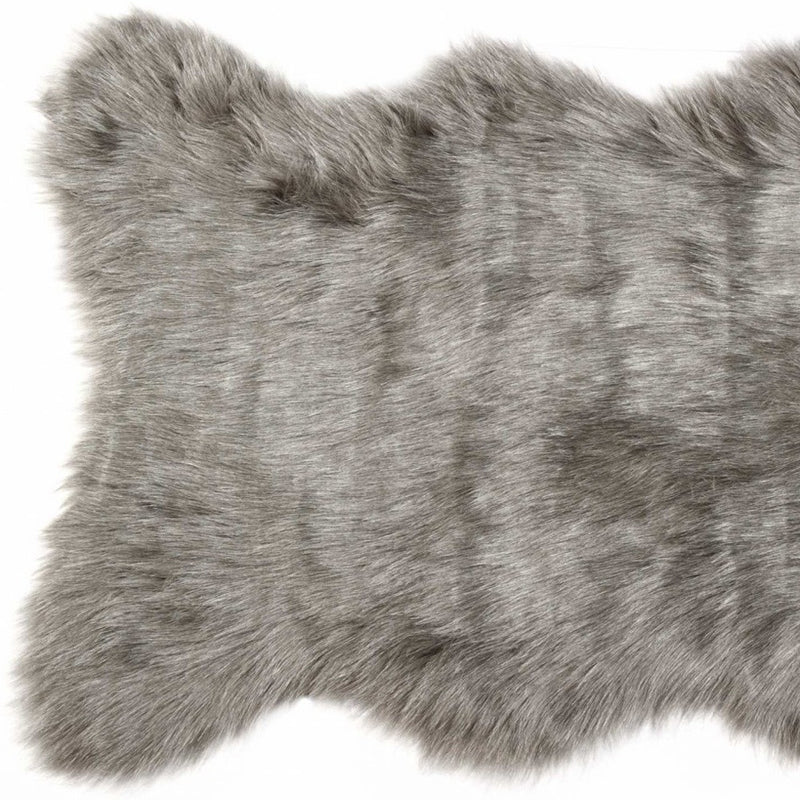 2' X 3' Gray Faux Sheepskin Area Rug - Home Decor