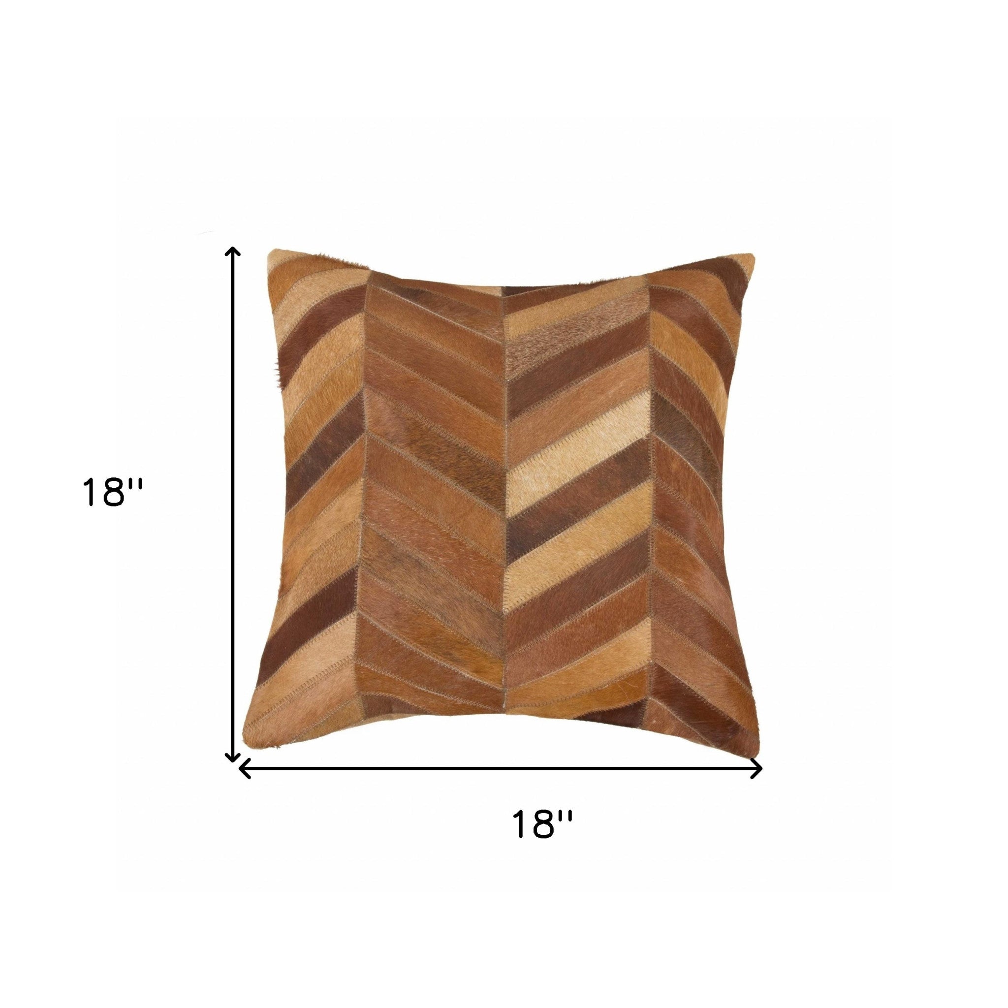 18" Tan Cowhide Throw Pillow - Home & Garden
