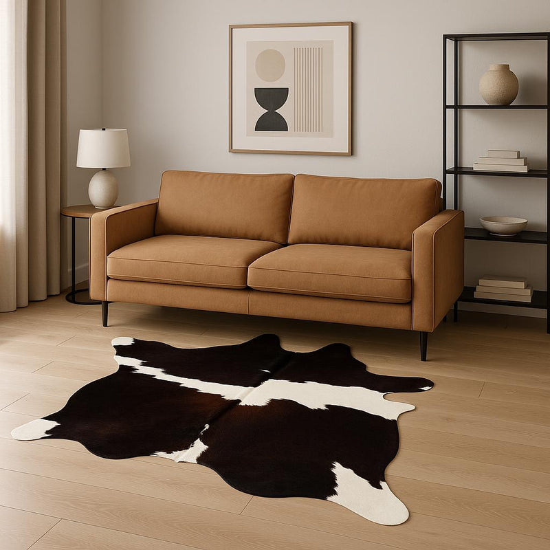 6' X 7' Brown And White Cowhide Cowhide Print Area Rug - Home Decor