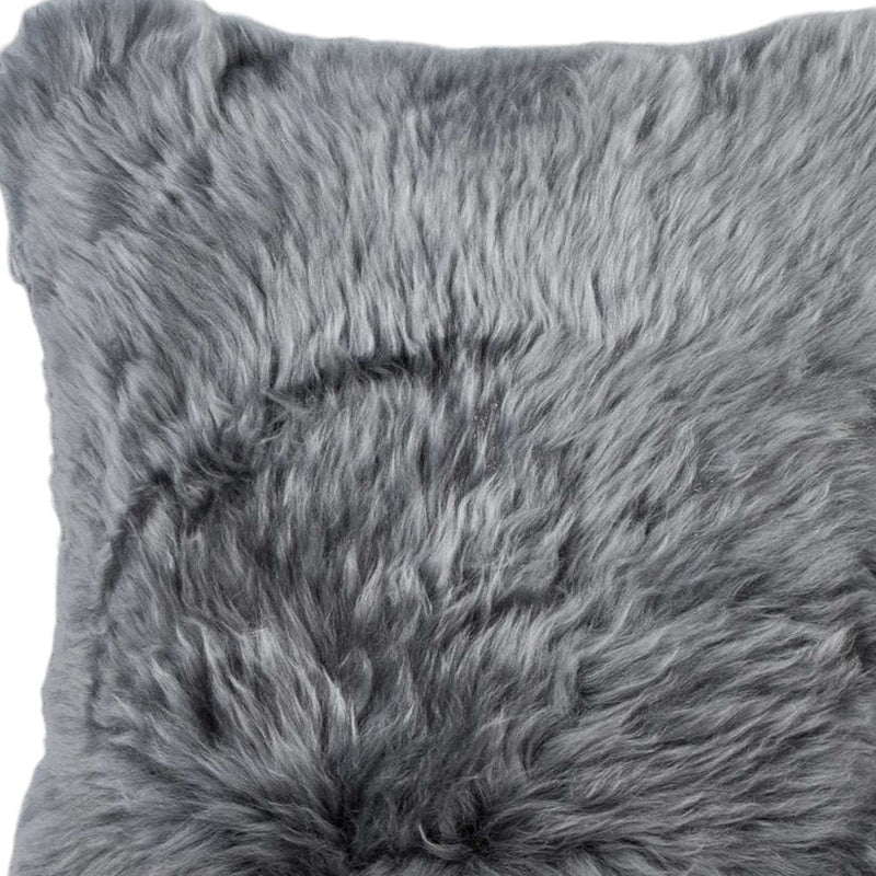 Set of Two 18" Gray Cowhide Throw Pillows - Home Decor