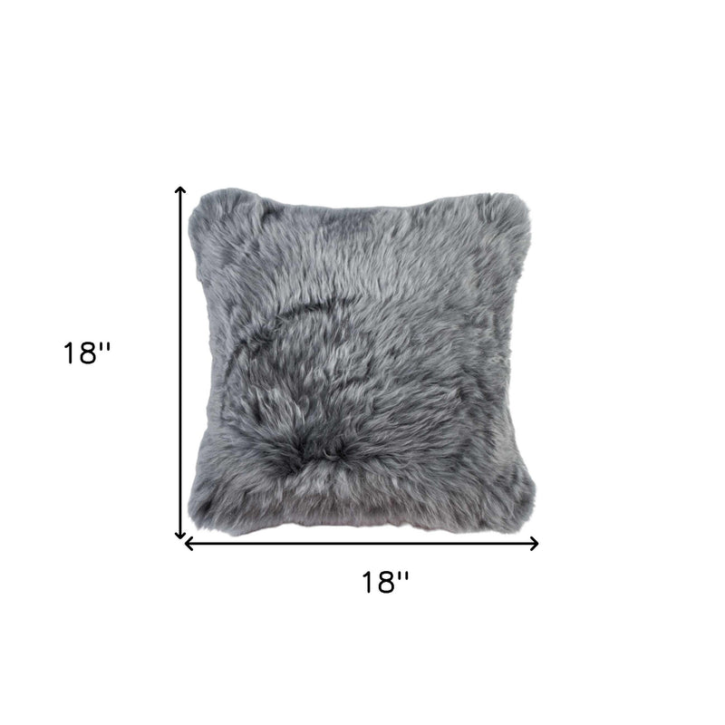 Set of Two 18" Gray Cowhide Throw Pillows - Home Decor