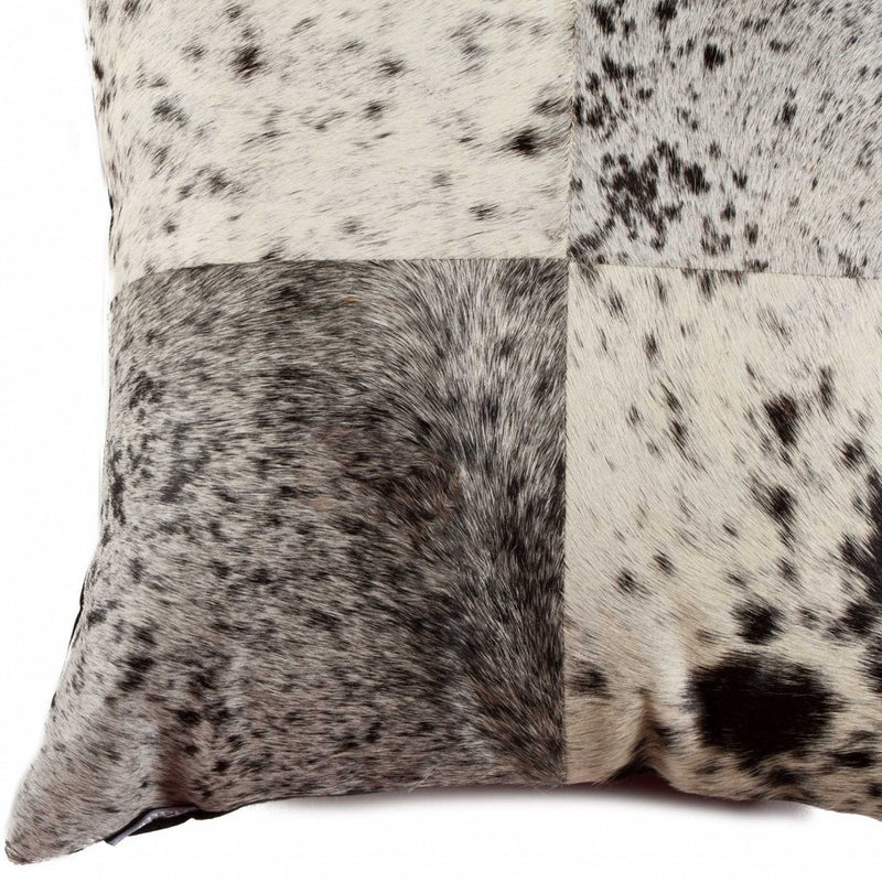 18" White Cowhide Throw Pillow - Home Decor
