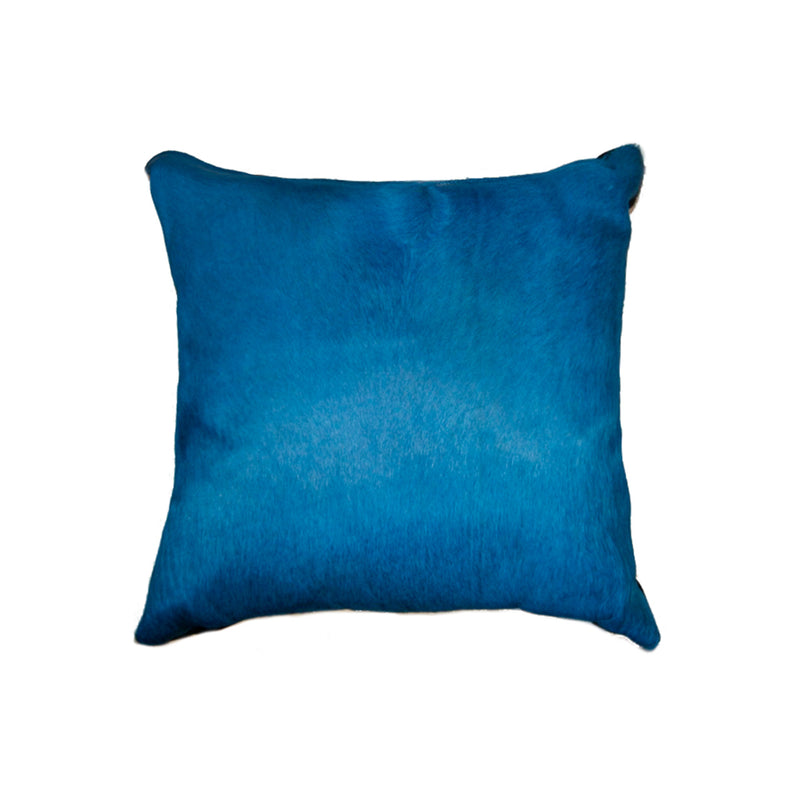 18" Blue Cowhide Throw Pillow - Home Decor