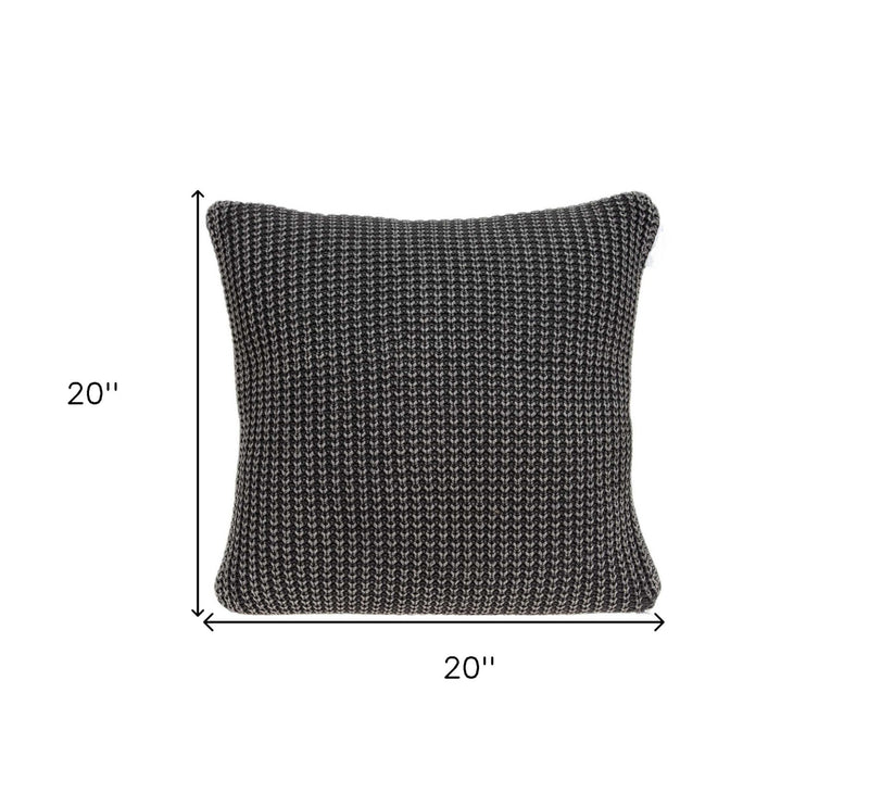 20" X 7" X 20" Transitional Charcoal Pillow Cover With Poly Insert - Home Decor