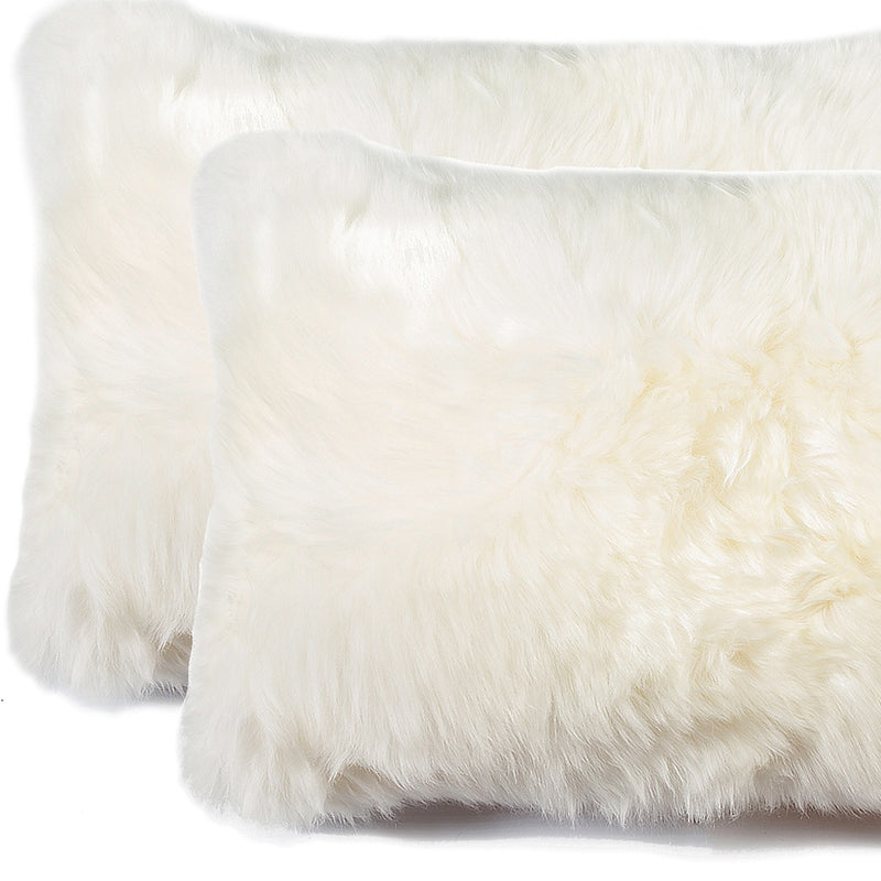Set of Two 12" X 20" Natural Cowhide Throw Pillow - Home Decor