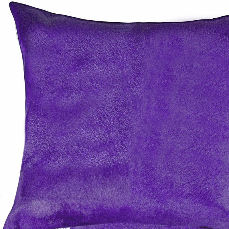 Set of Two 18" Purple Cowhide Throw Pillows - Home Decor