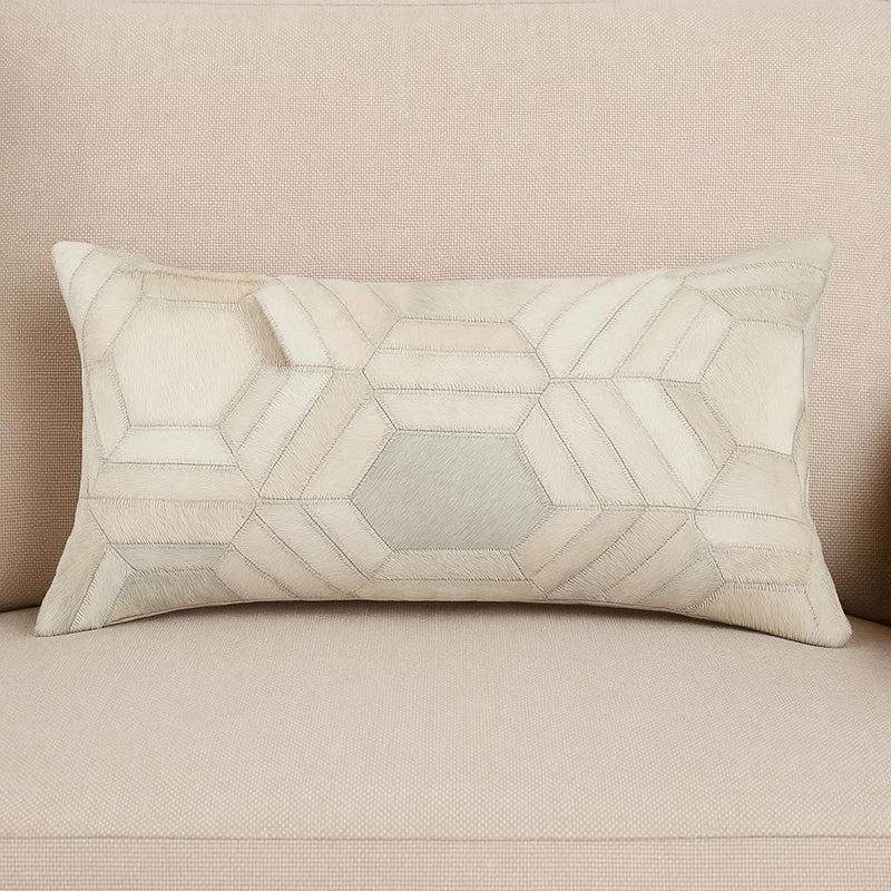 12 X 20 Black And White Cowhide Throw Pillow - Home Decor