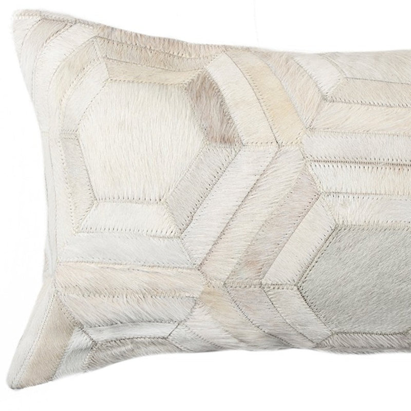 12 X 20 Black And White Cowhide Throw Pillow - Home Decor