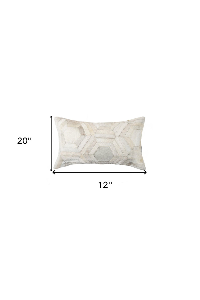 12 X 20 Black And White Cowhide Throw Pillow - Home Decor