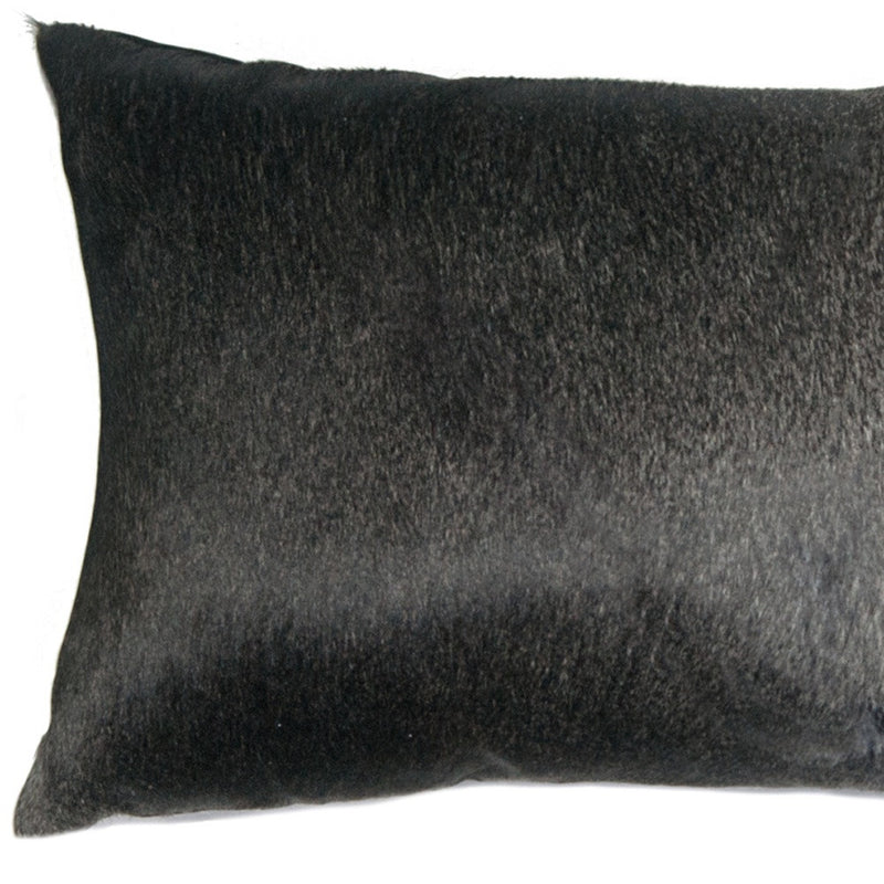 12 X 20 Gray And White Cowhide Throw Pillow - Home Decor
