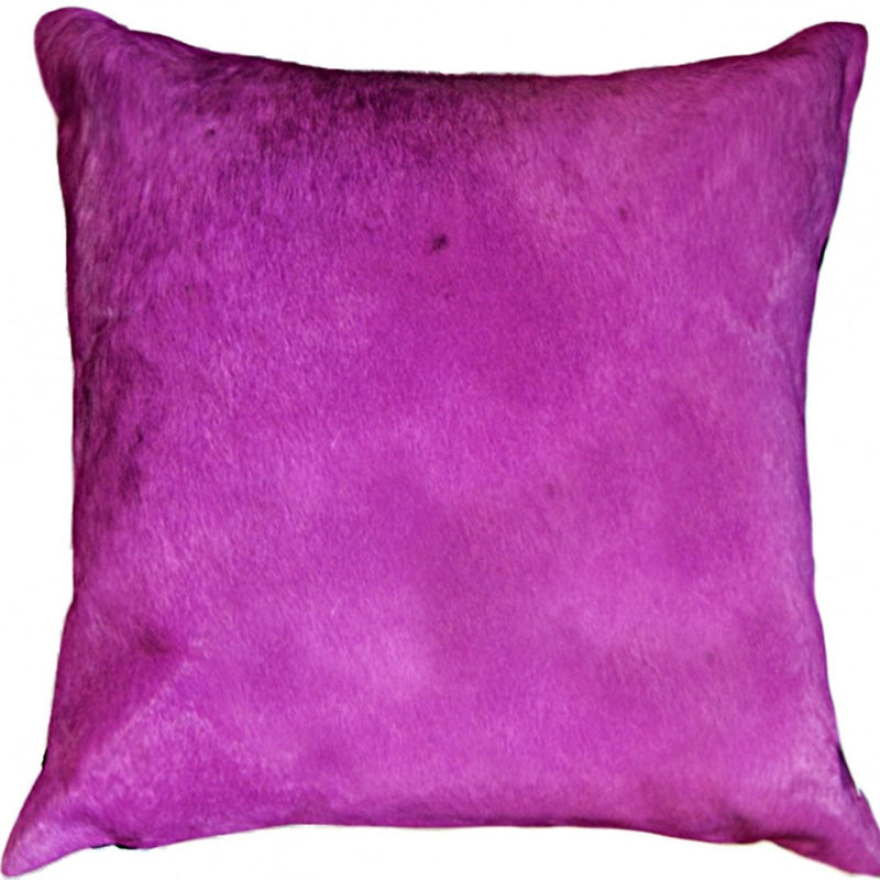 18" Purple Cowhide Cowhide Throw Pillow - Home Decor