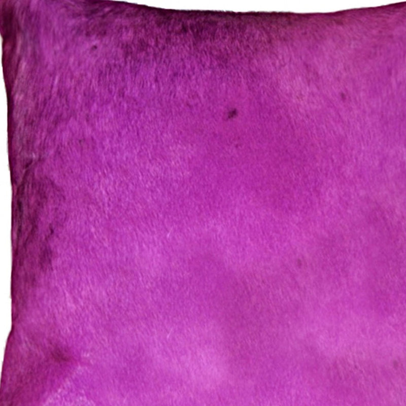 18" Purple Cowhide Cowhide Throw Pillow - Home Decor