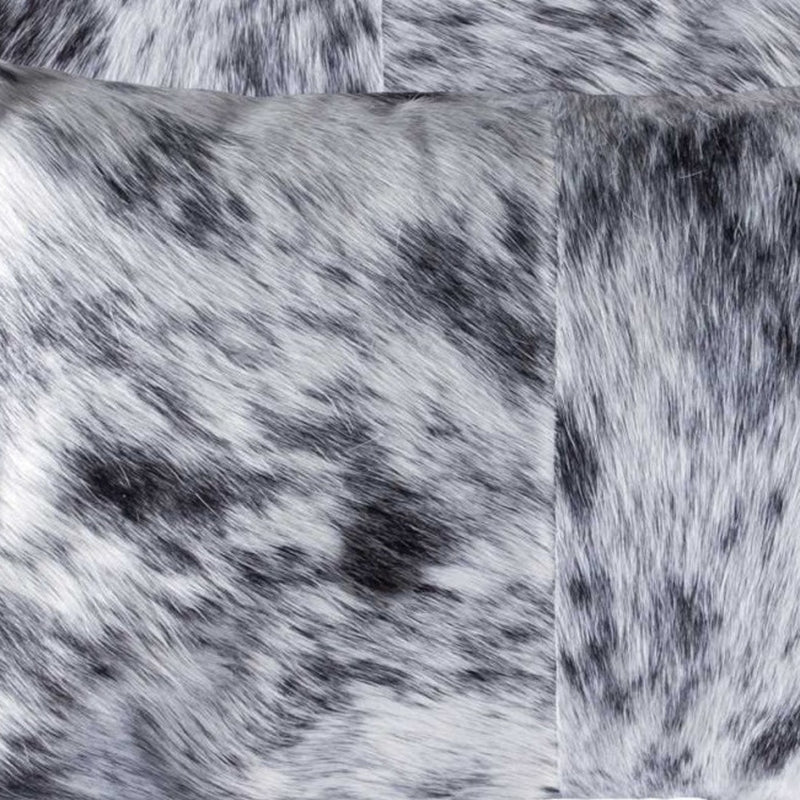 Set of Two 12" X 20" Black and White Cowhide Throw Pillow - Home Decor