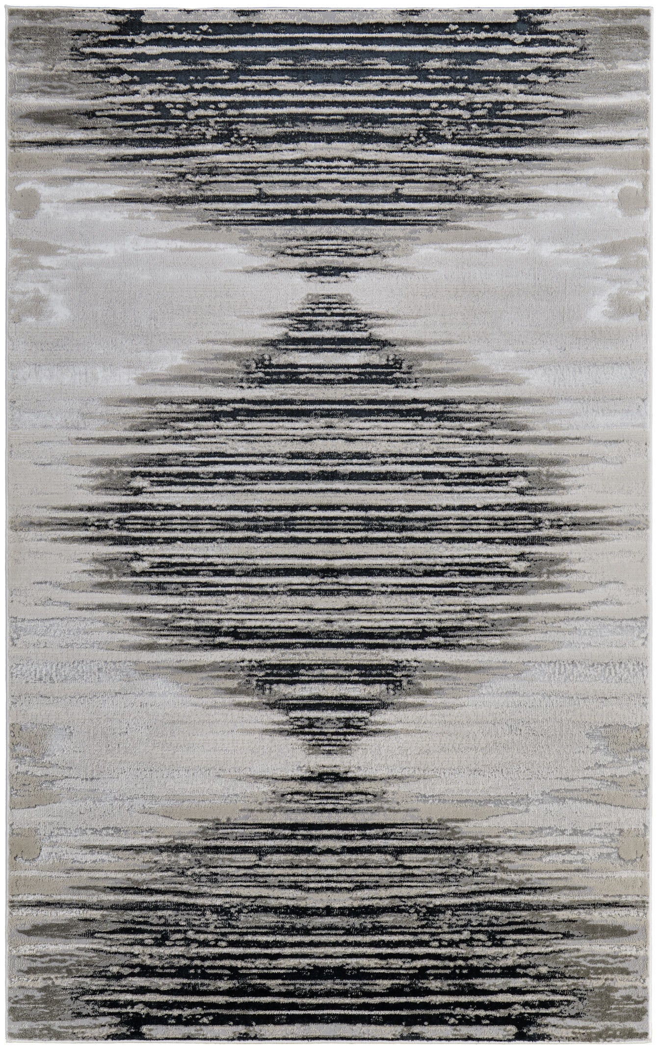 10' X 13' Black Silver And Taupe Geometric Area Rug - Home & Garden