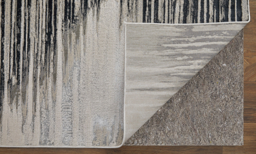 10' X 13' Black Silver And Taupe Geometric Area Rug - Home & Garden