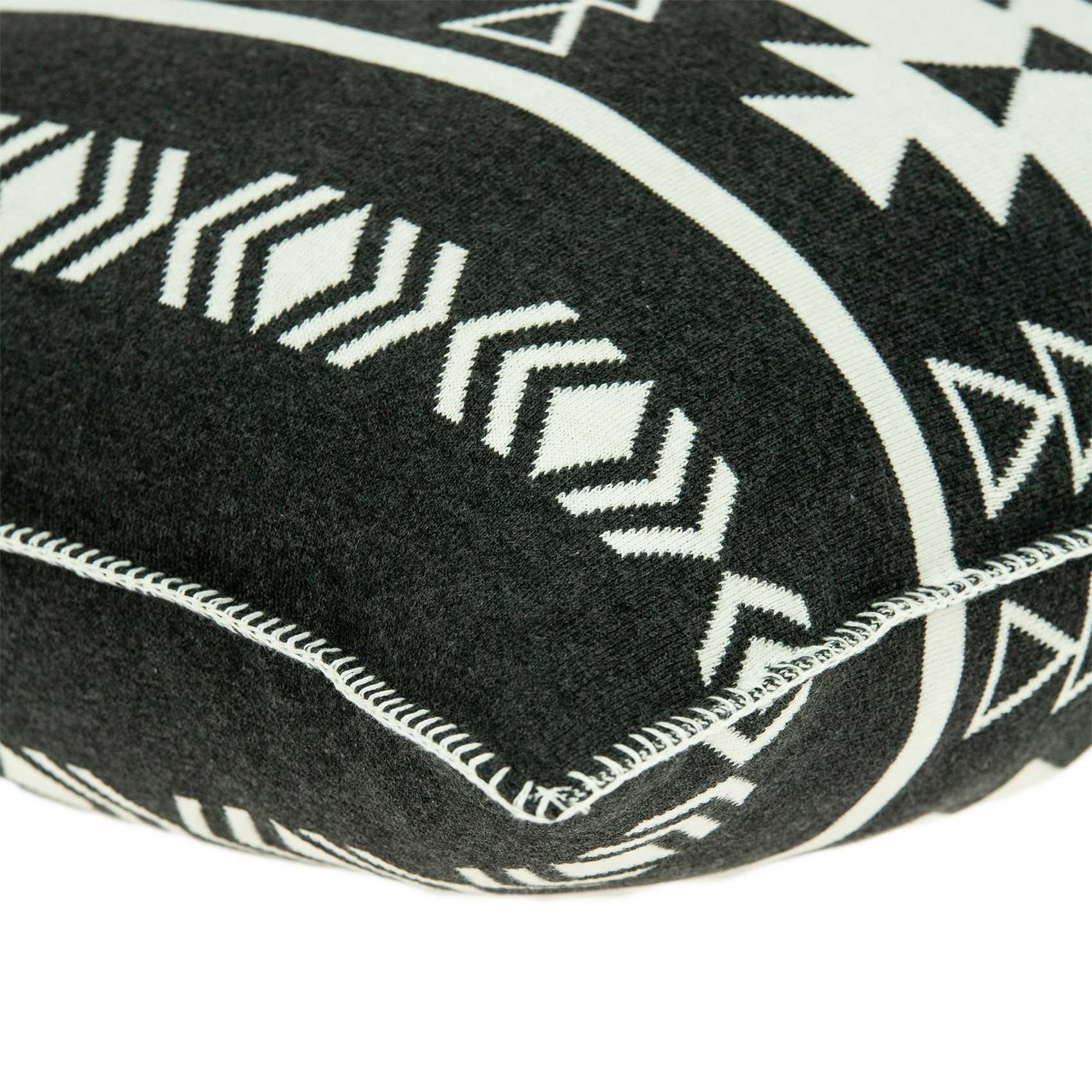20" X 7" X 20" Southwest Black Cotton Pillow Cover With Poly Insert - Home & Garden