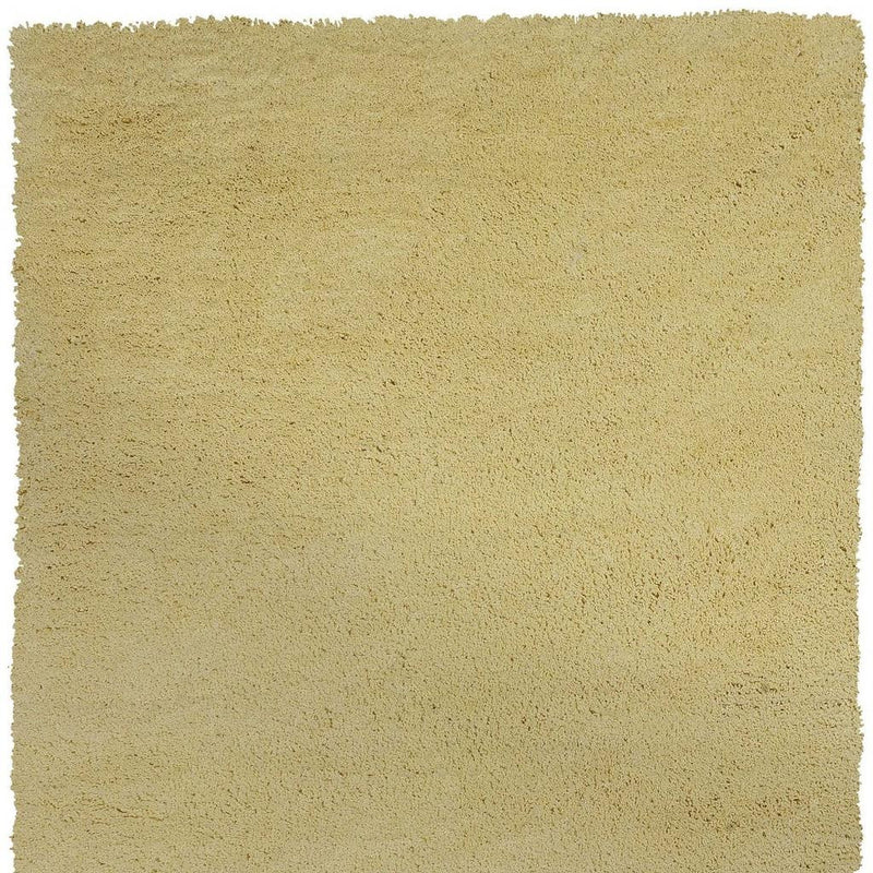5' X 7' Canary Yellow Shag Hand Woven Area Rug - Home Decor