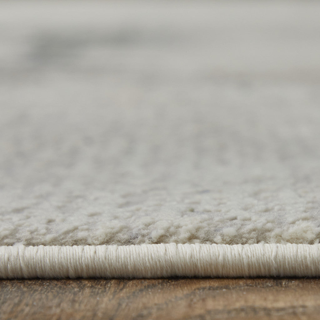 2' X 3' Ivory Blue and Brown Abstract Power Loom Area Rug - Home & Garden