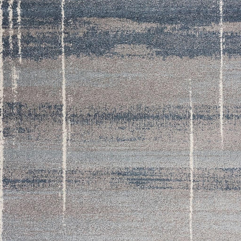 3' X 5' Blue And Gray Abstract Area Rug - Home & Garden