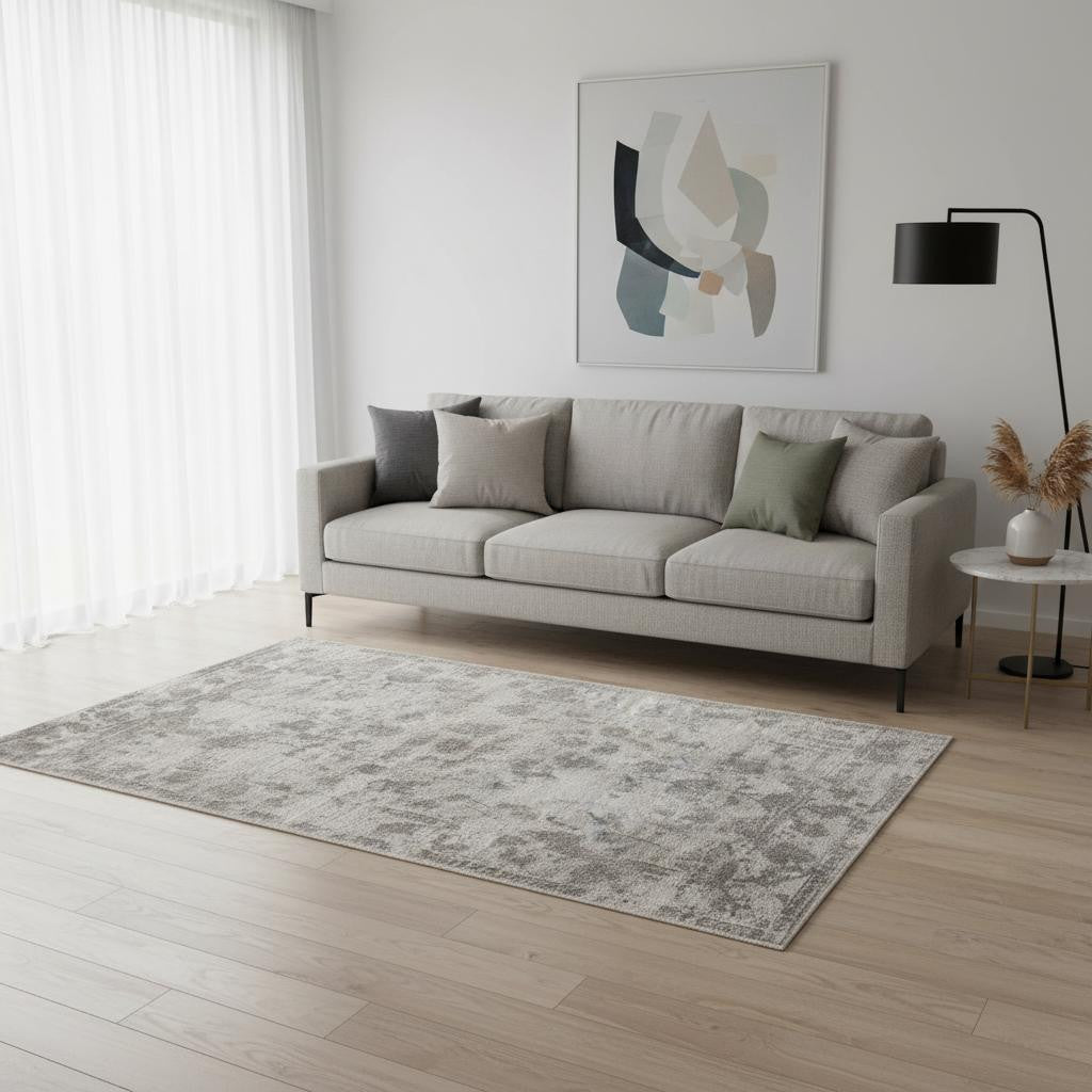 5' X 7' Beige Tan And Gold Abstract Hand Loomed Distressed Area Rug - Home & Garden