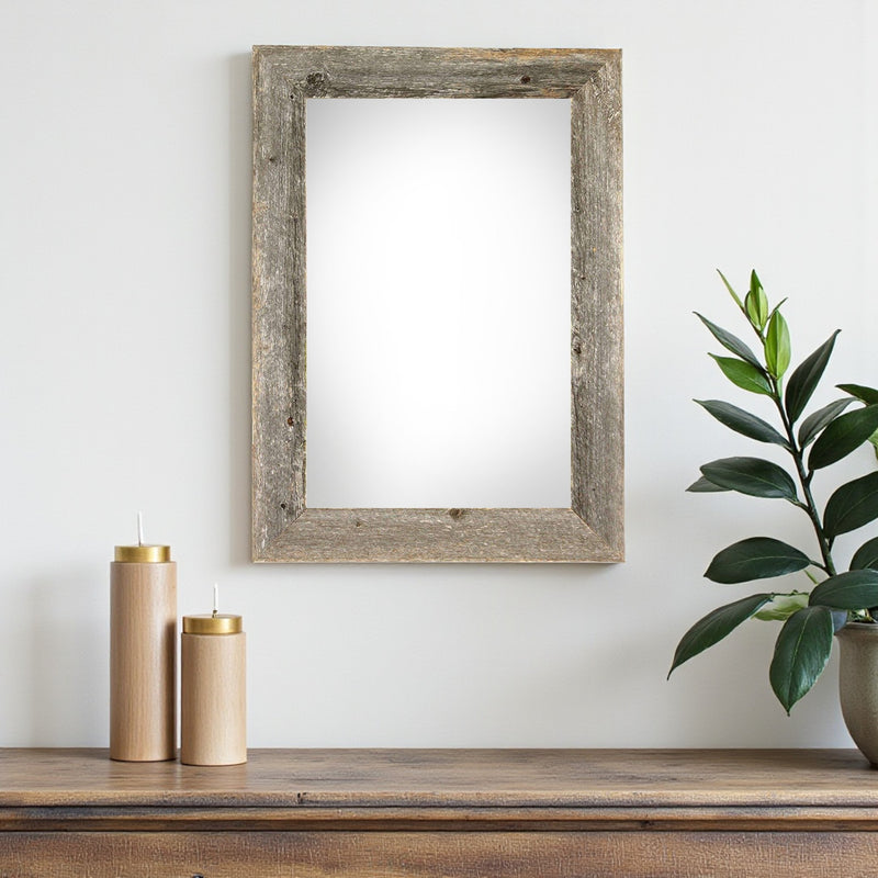 12" x 18" Gray Solid Wood Hanging Picture Frame - Home Decor