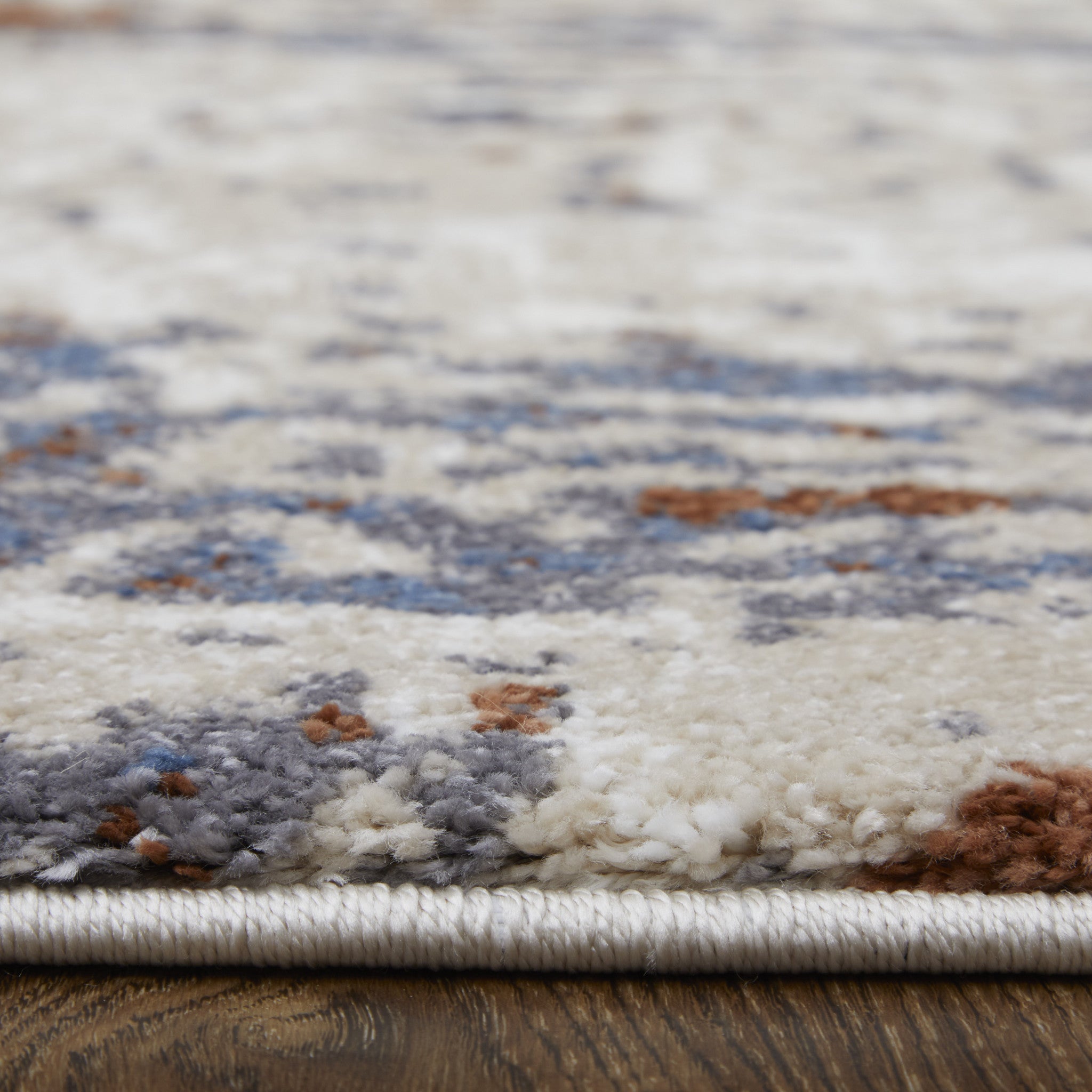 5' X 8' Gray Blue and Ivory Abstract Power Loom Area Rug - Home & Garden