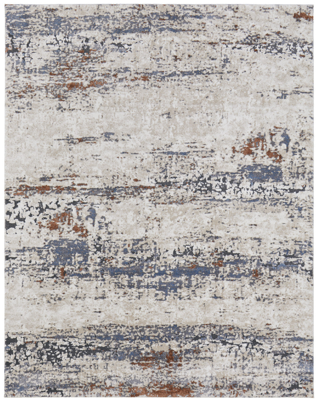 5' X 8' Gray Blue and Ivory Abstract Power Loom Area Rug - Home & Garden