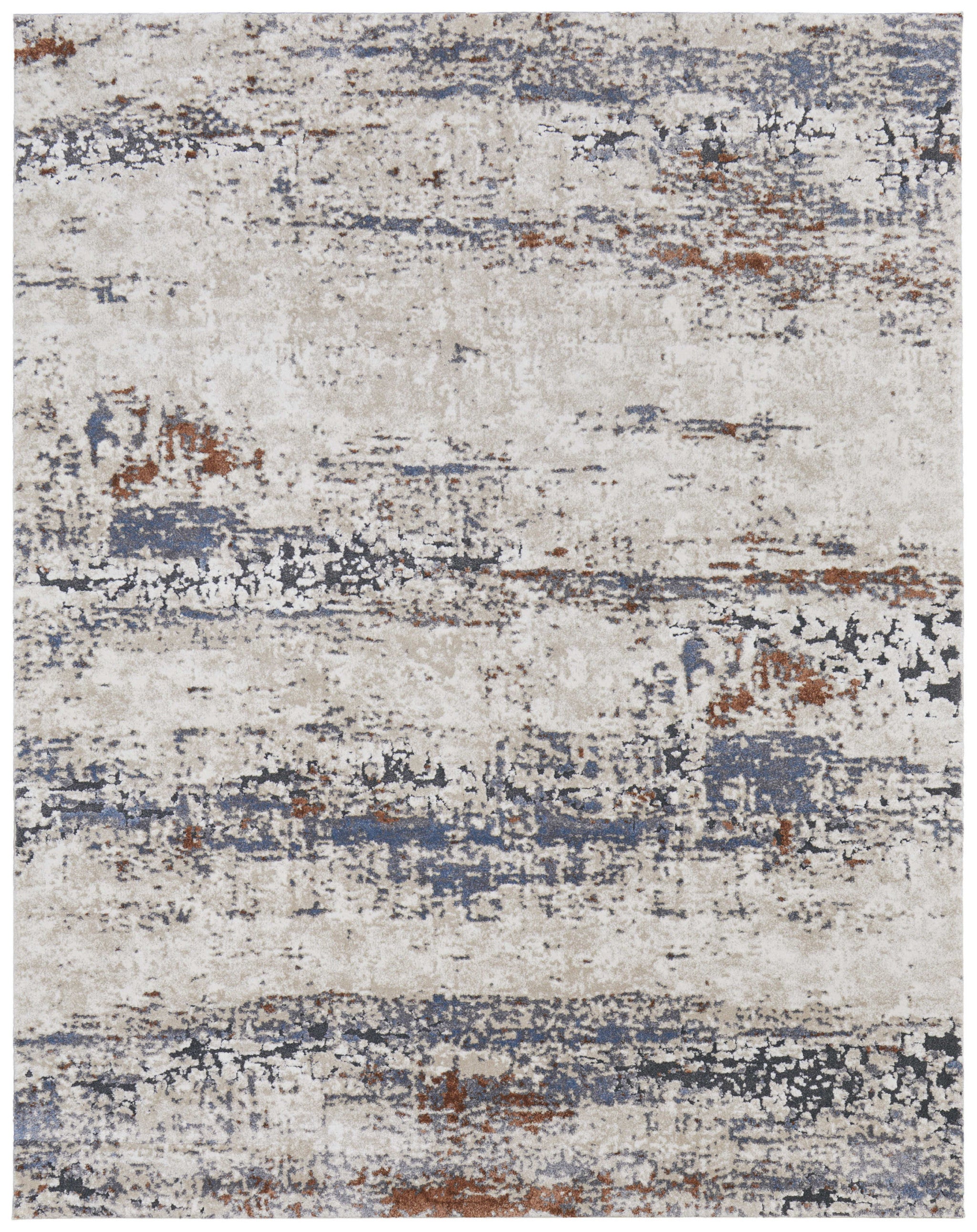 5' X 8' Gray Blue and Ivory Abstract Power Loom Area Rug - Home & Garden