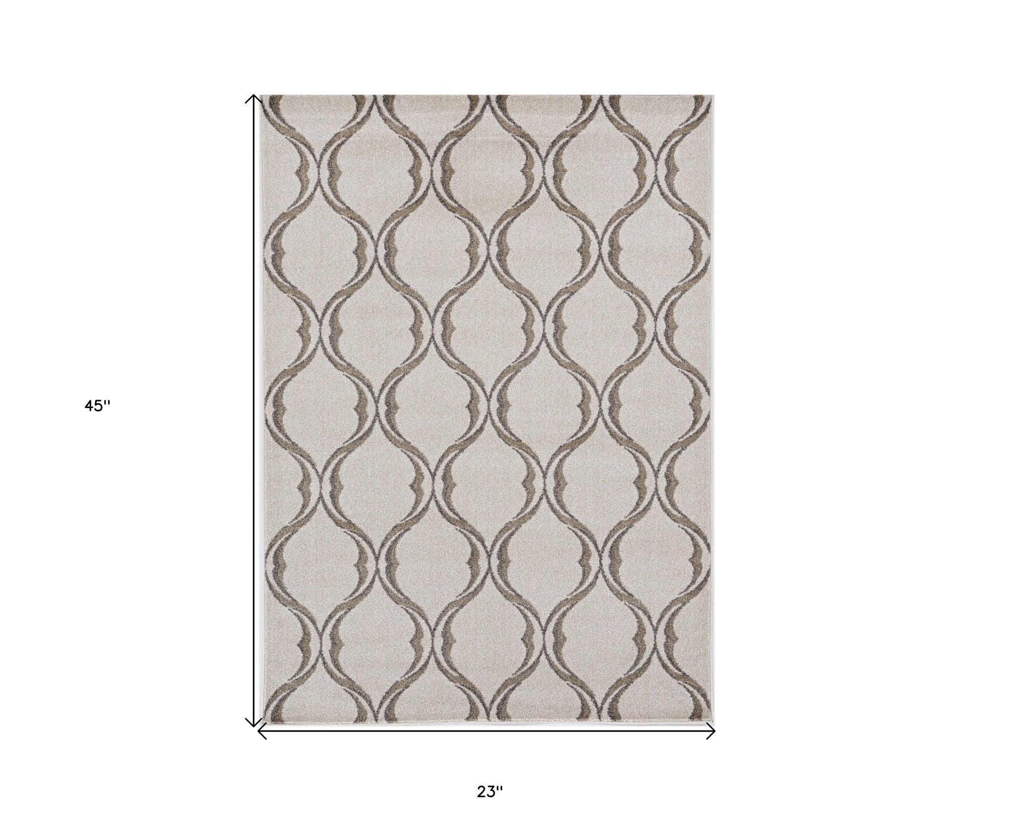 2' X 3' Sand Wavy Line Pattern Accent Rug - Home & Garden