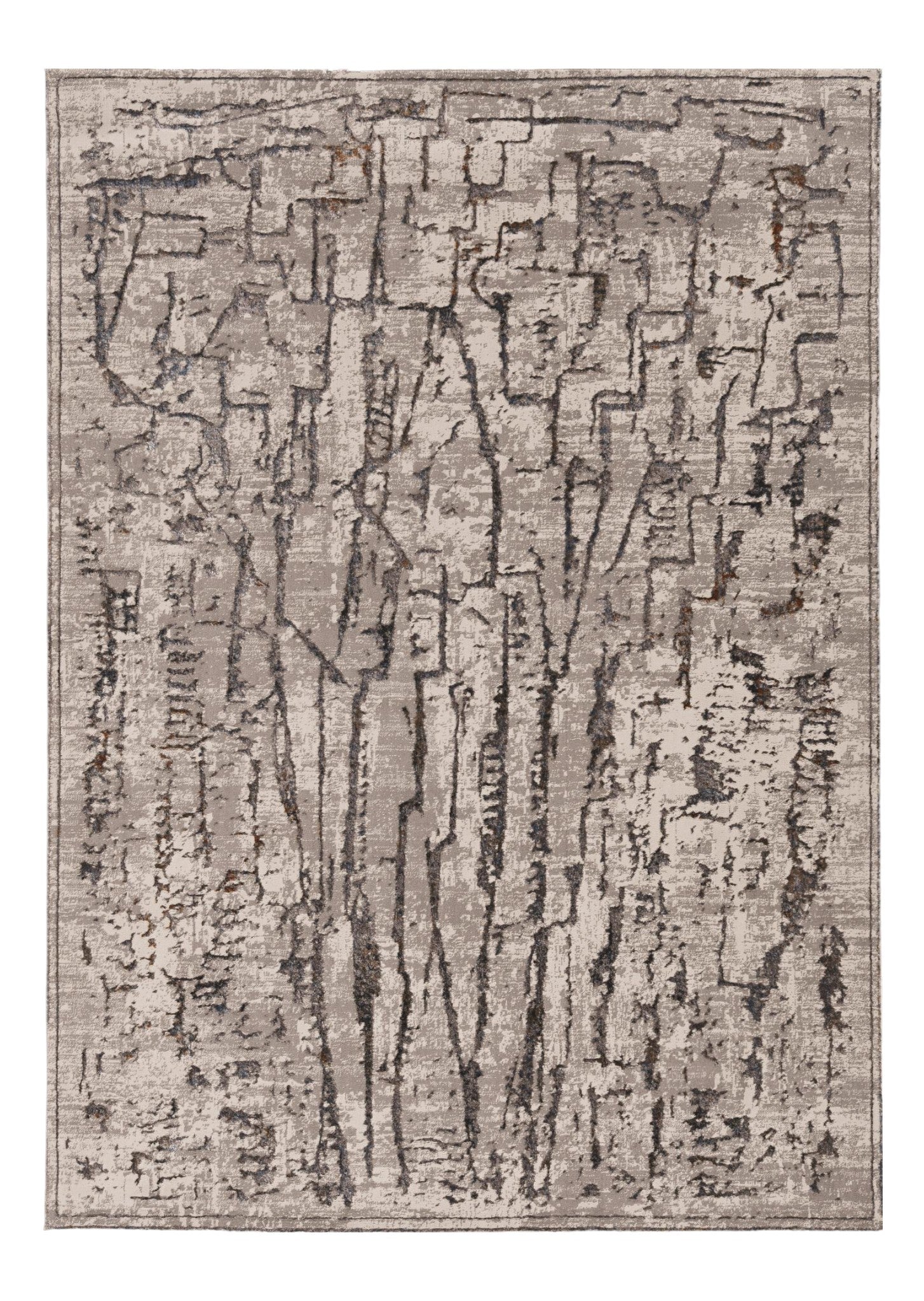 6' X 9' Gray And Black Abstract Distressed Area Rug - Home & Garden