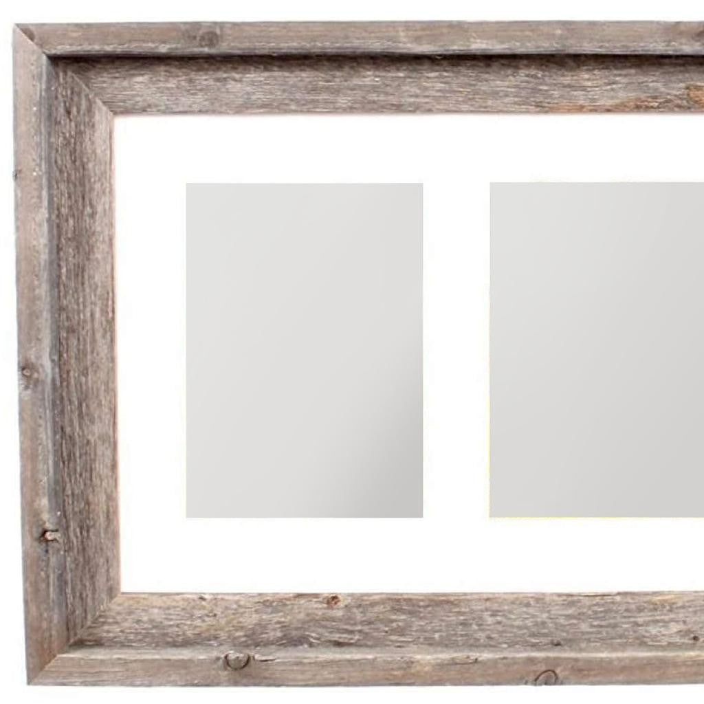 5" x 7" Gray Distressed Reclaimed Wood Hanging Picture Frame with Mat - Home & Garden
