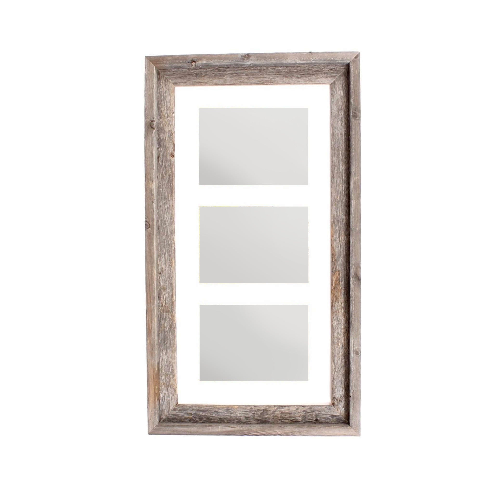5" x 7" Gray Distressed Reclaimed Wood Hanging Picture Frame with Mat - Home & Garden