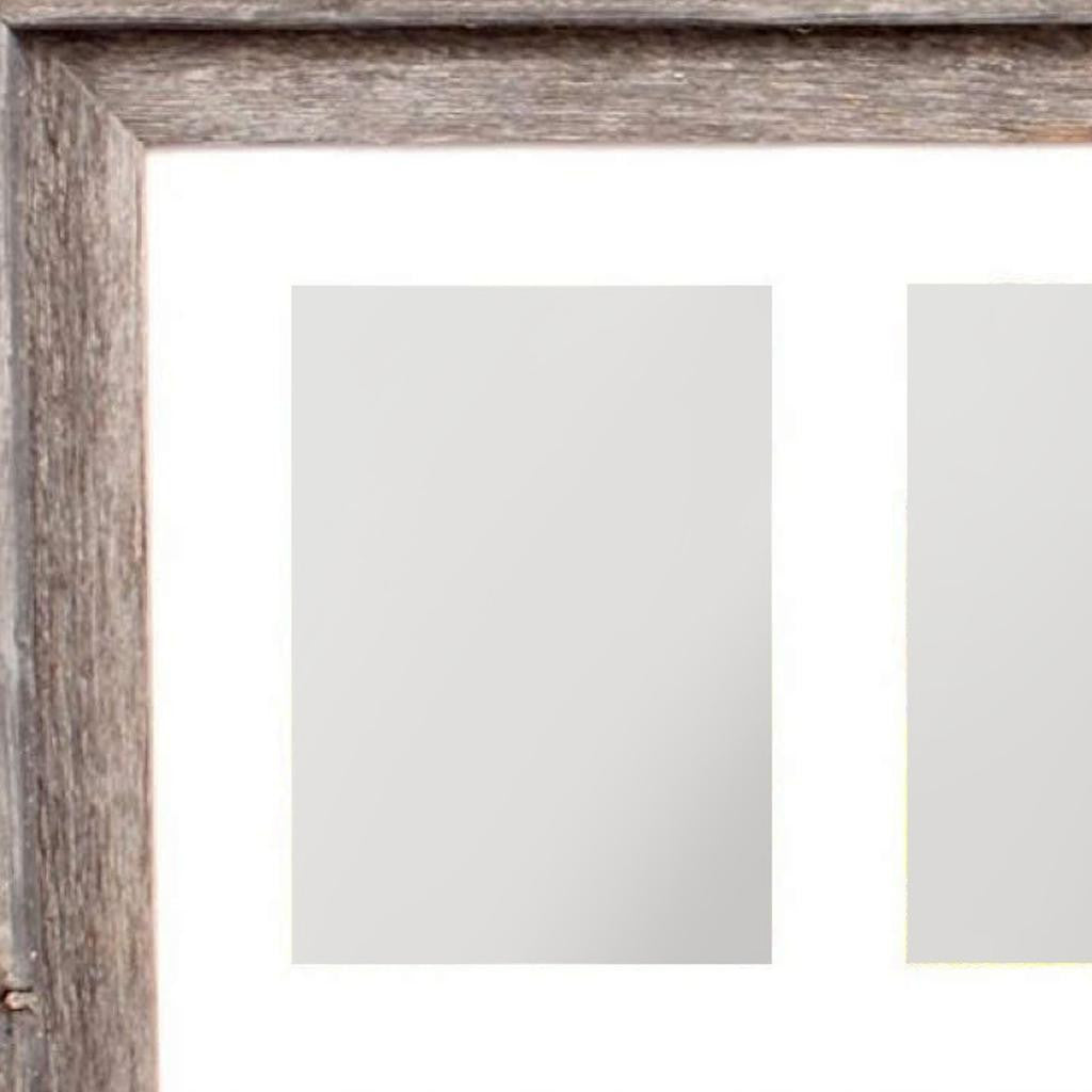 5" x 7" Gray Distressed Reclaimed Wood Hanging Picture Frame with Mat - Home & Garden