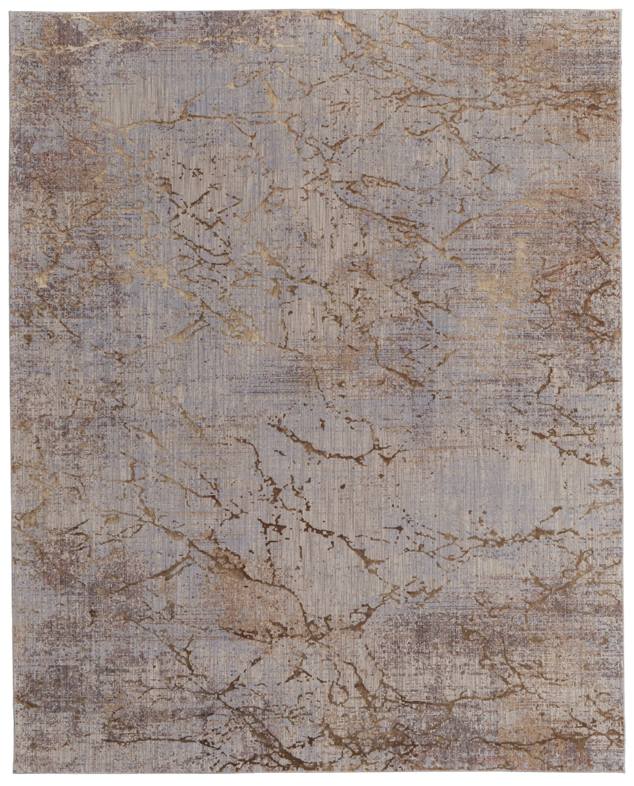 2' X 3' Tan Brown and Taupe Abstract Power Loom Area Rug - Home & Garden