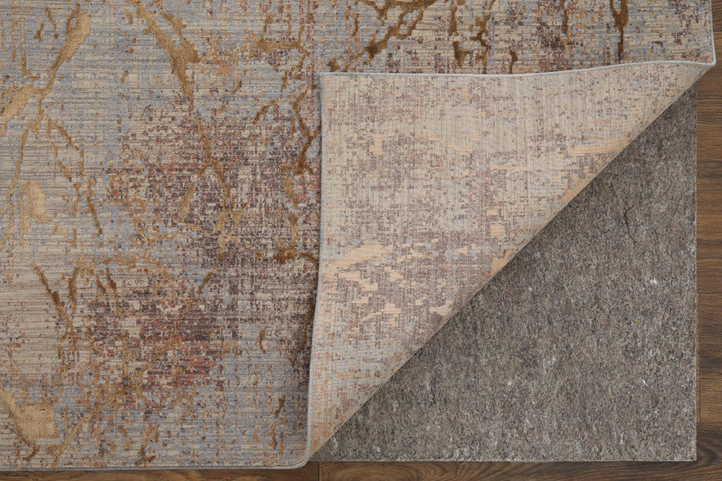 2' X 3' Tan Brown and Taupe Abstract Power Loom Area Rug - Home & Garden