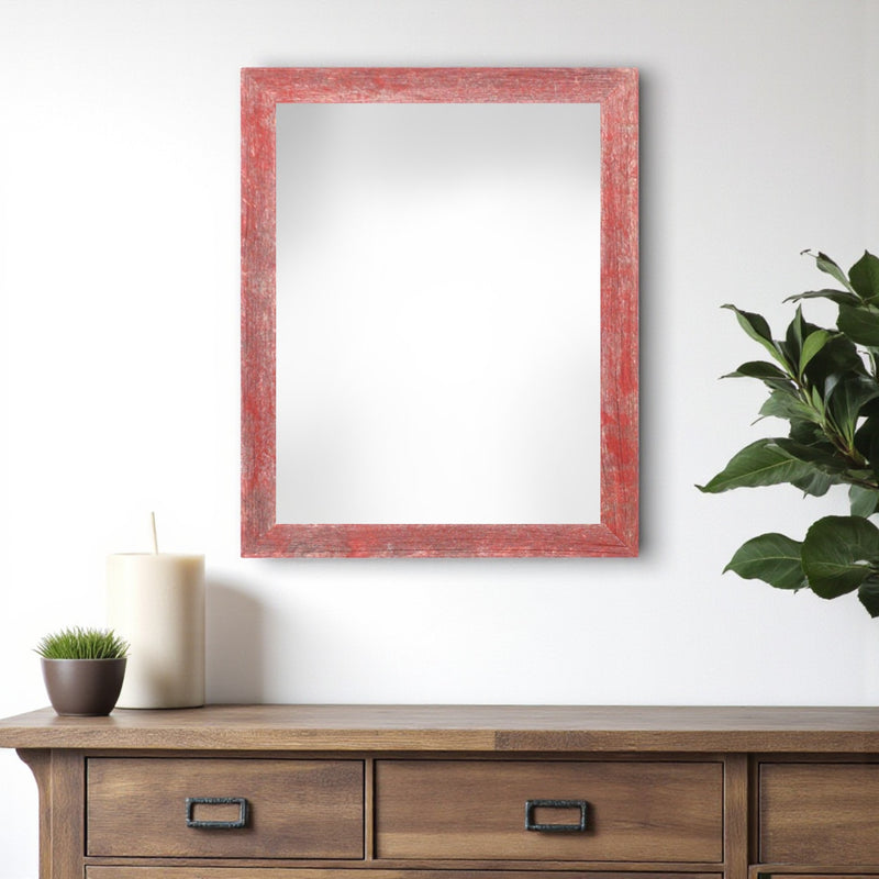 12" x 18" Red Solid Wood Hanging Picture Frame - Home Decor