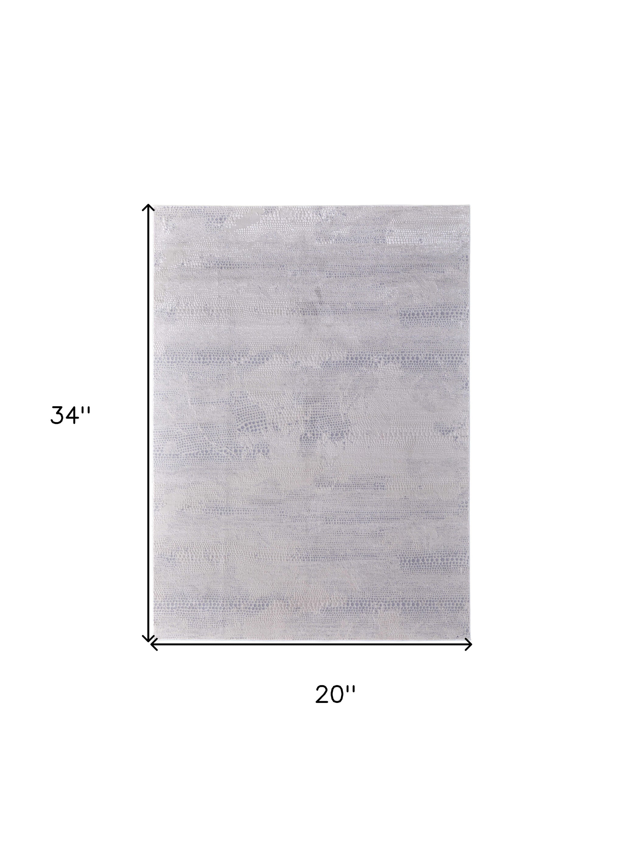 2' X 3' Gray And Ivory Abstract Distressed Area Rug - Home & Garden